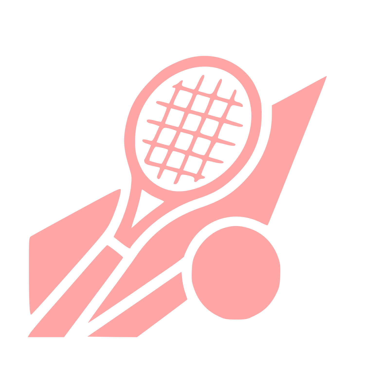 Tennis Racket Ball Logo #ffa6a6