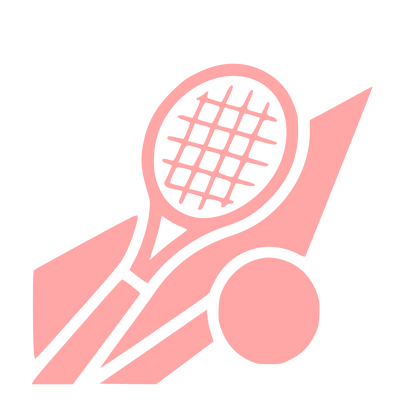 Tennis Racket Ball Logo #ffa6a6