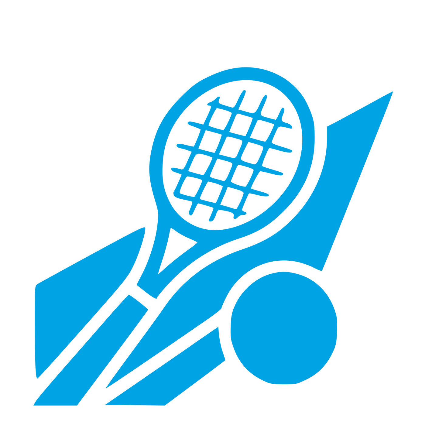 Tennis Racket Ball Logo #00a3e4