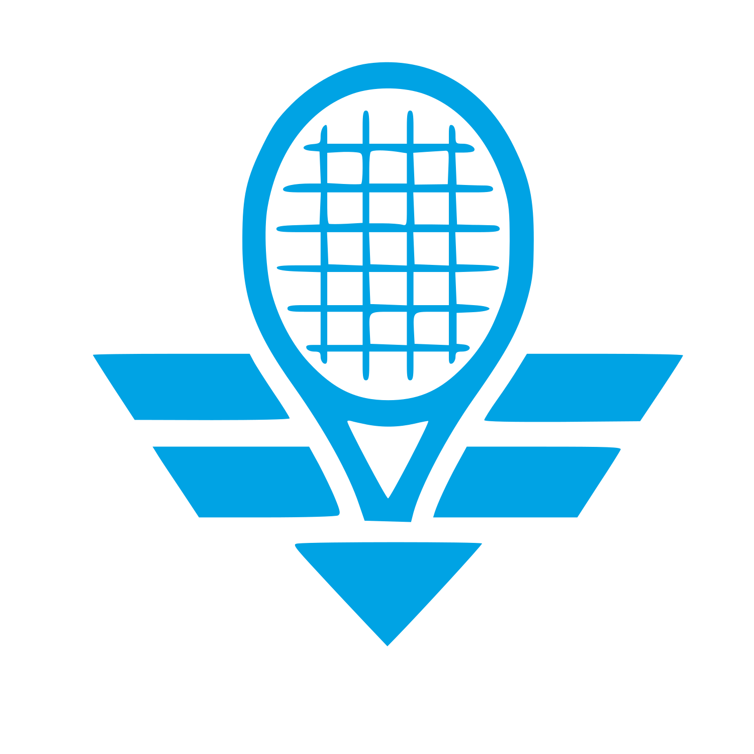 Tennis Racket Wings Logo #00a3e4