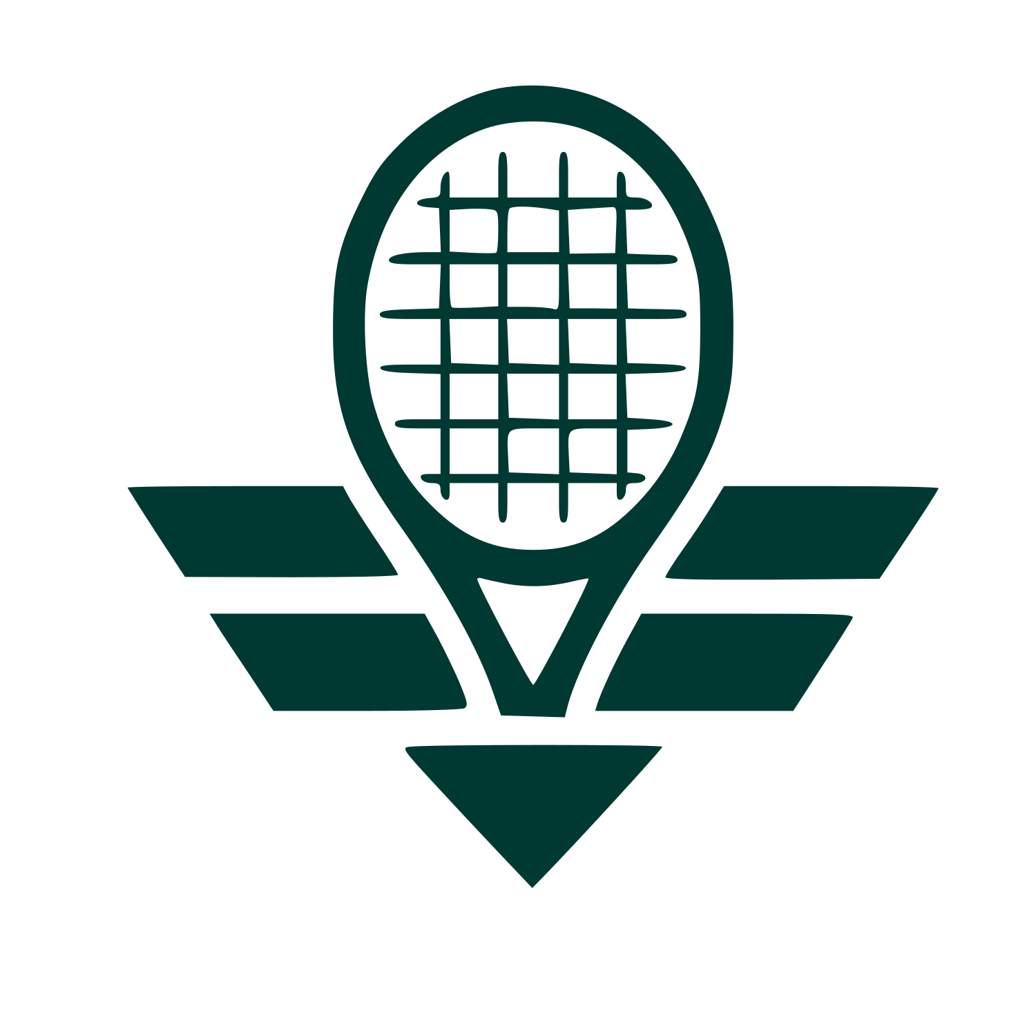 Tennis Racket Wings Logo #003932