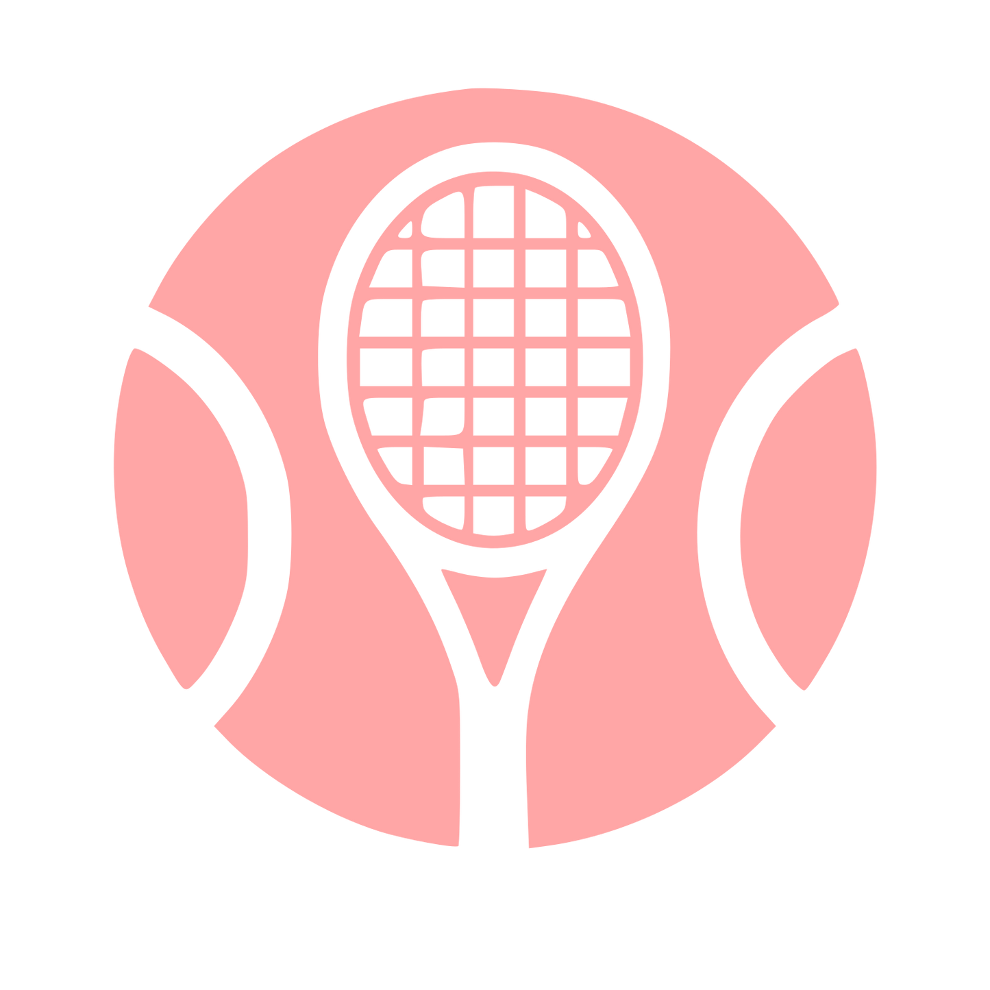 Tennis Racket Ball Logo #ffa6a6
