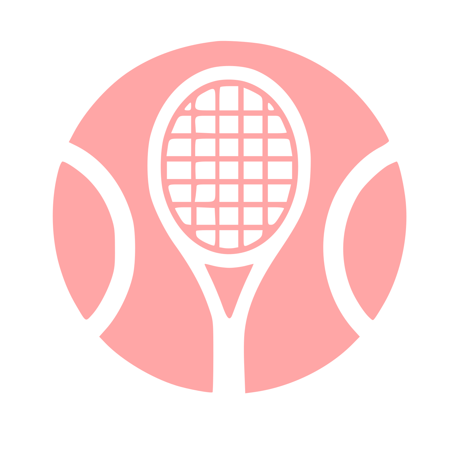 Tennis Racket Ball Logo #ffa6a6