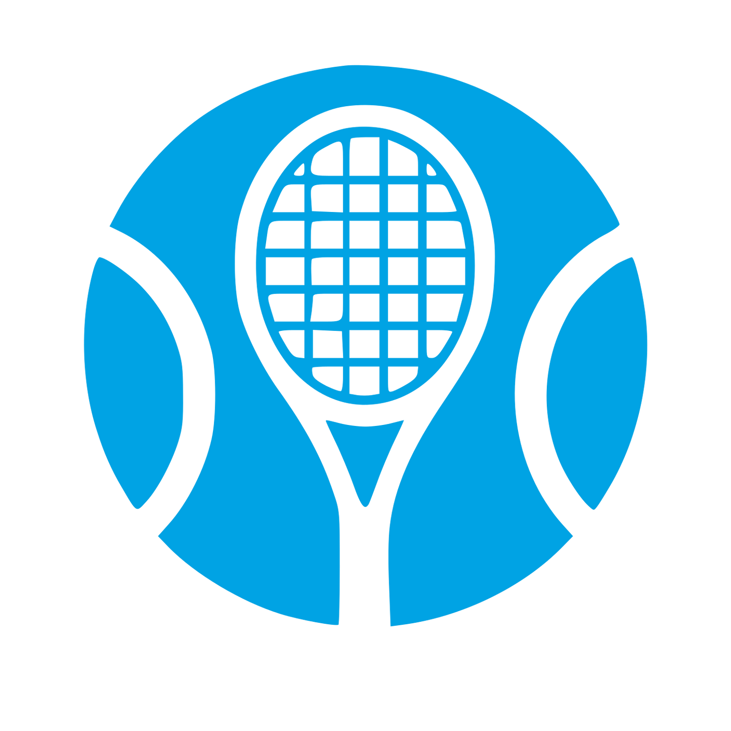 Tennis Racket Ball Logo #00a3e4