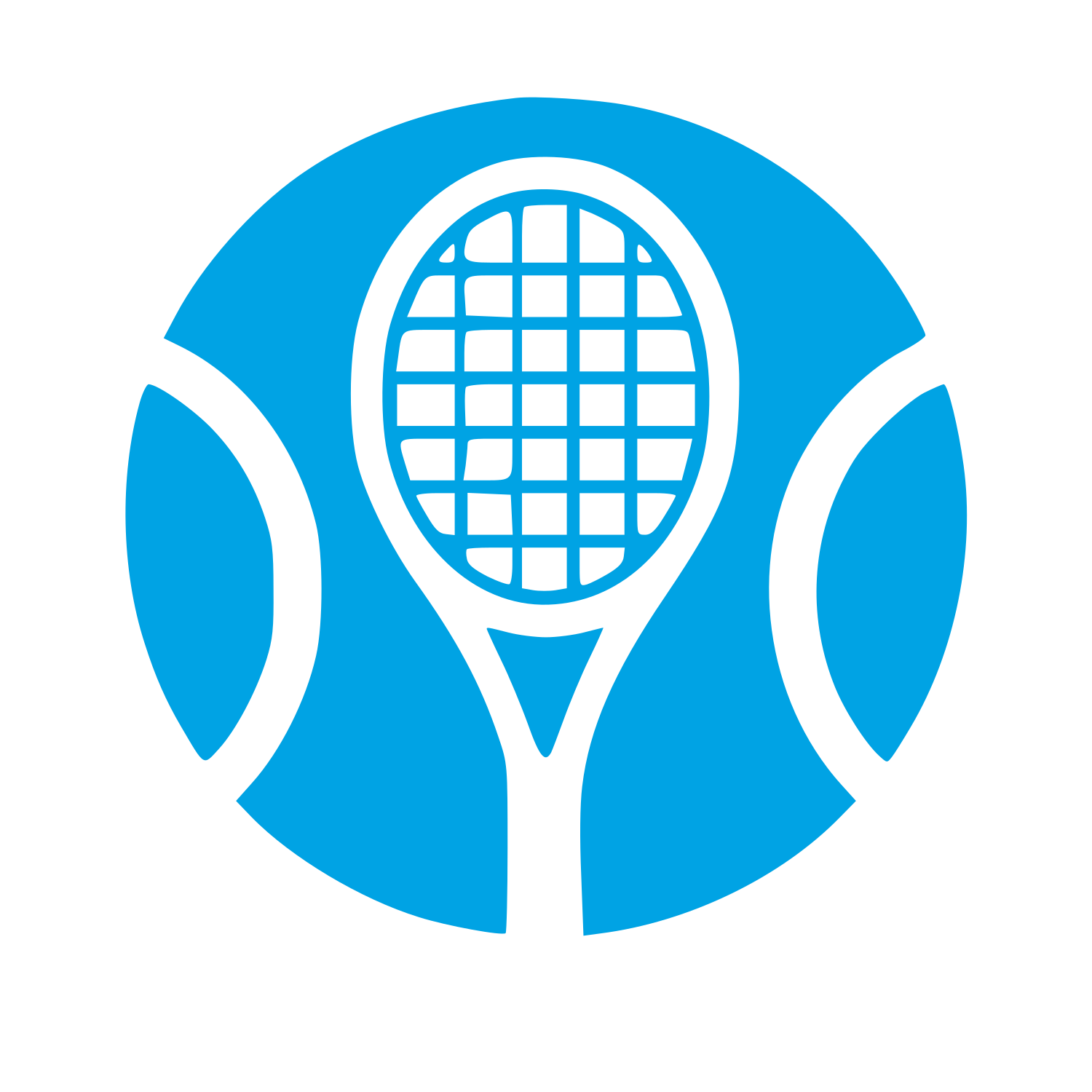 Tennis Racket Ball Logo #00a3e4