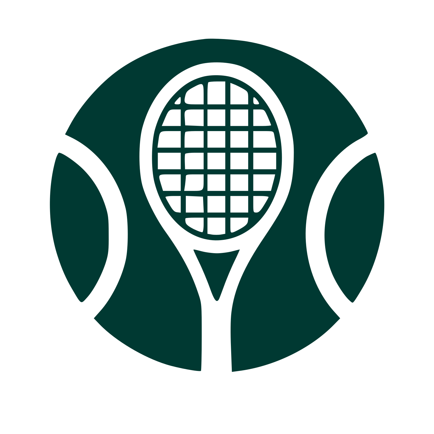 Tennis Racket Ball Logo #003932