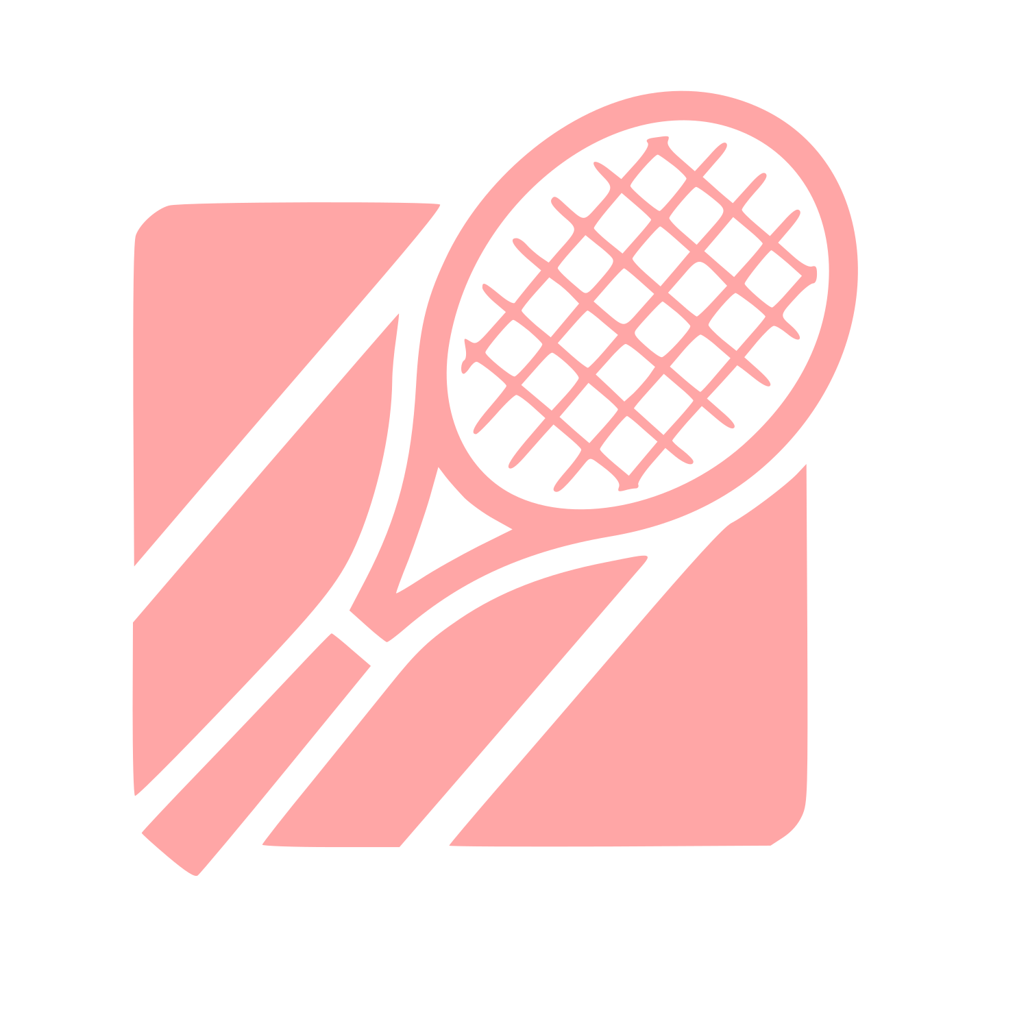 Tennis Racket Court Logo #ffa6a6