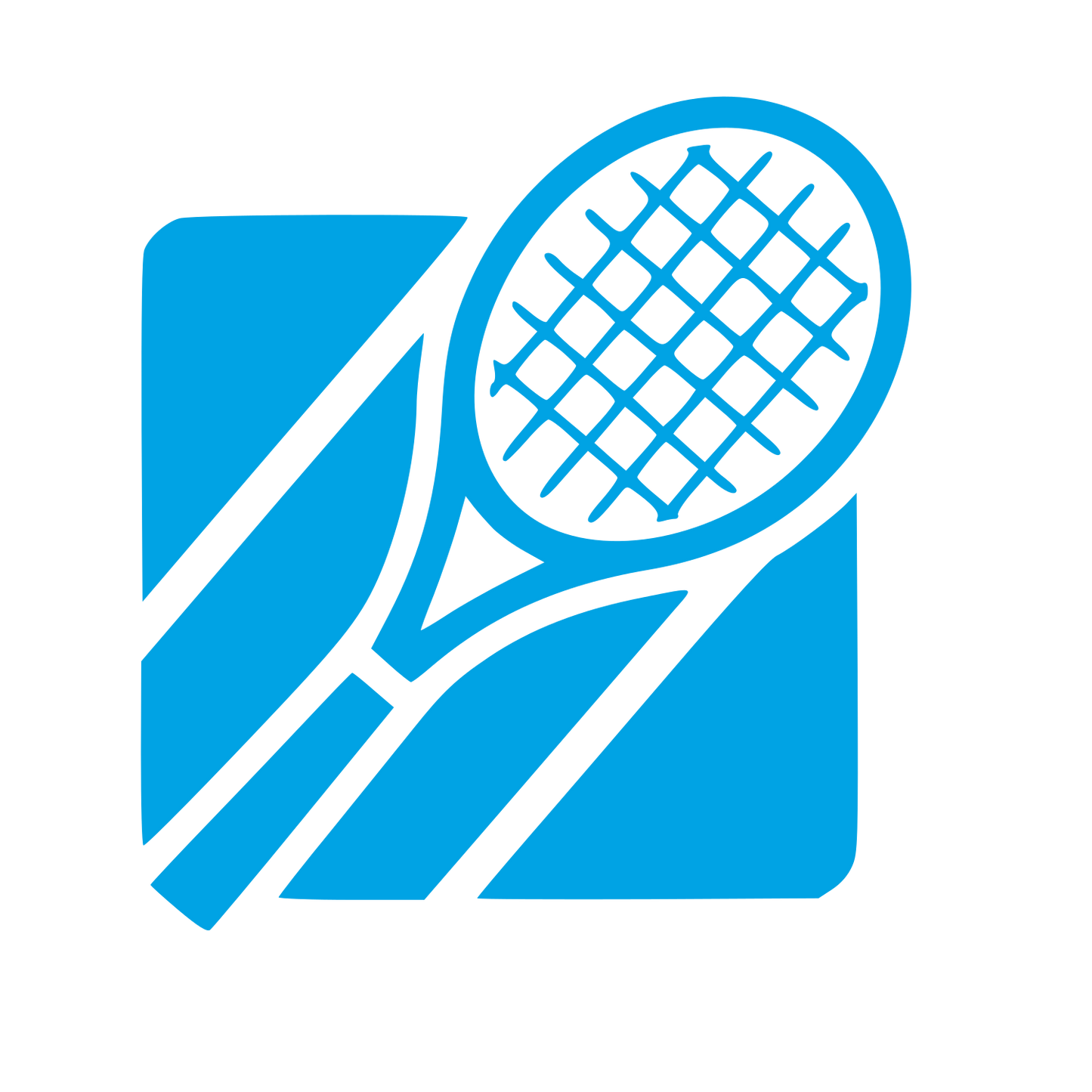 Tennis Racket Court Logo #00a3e4