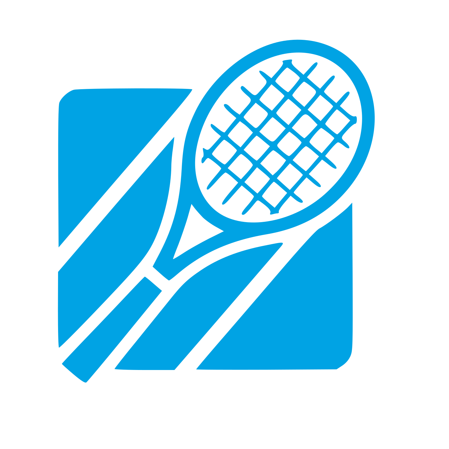 Tennis Racket Court Logo #00a3e4