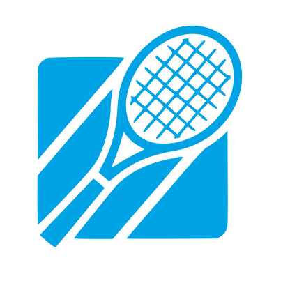 Tennis Racket Court Logo #00a3e4