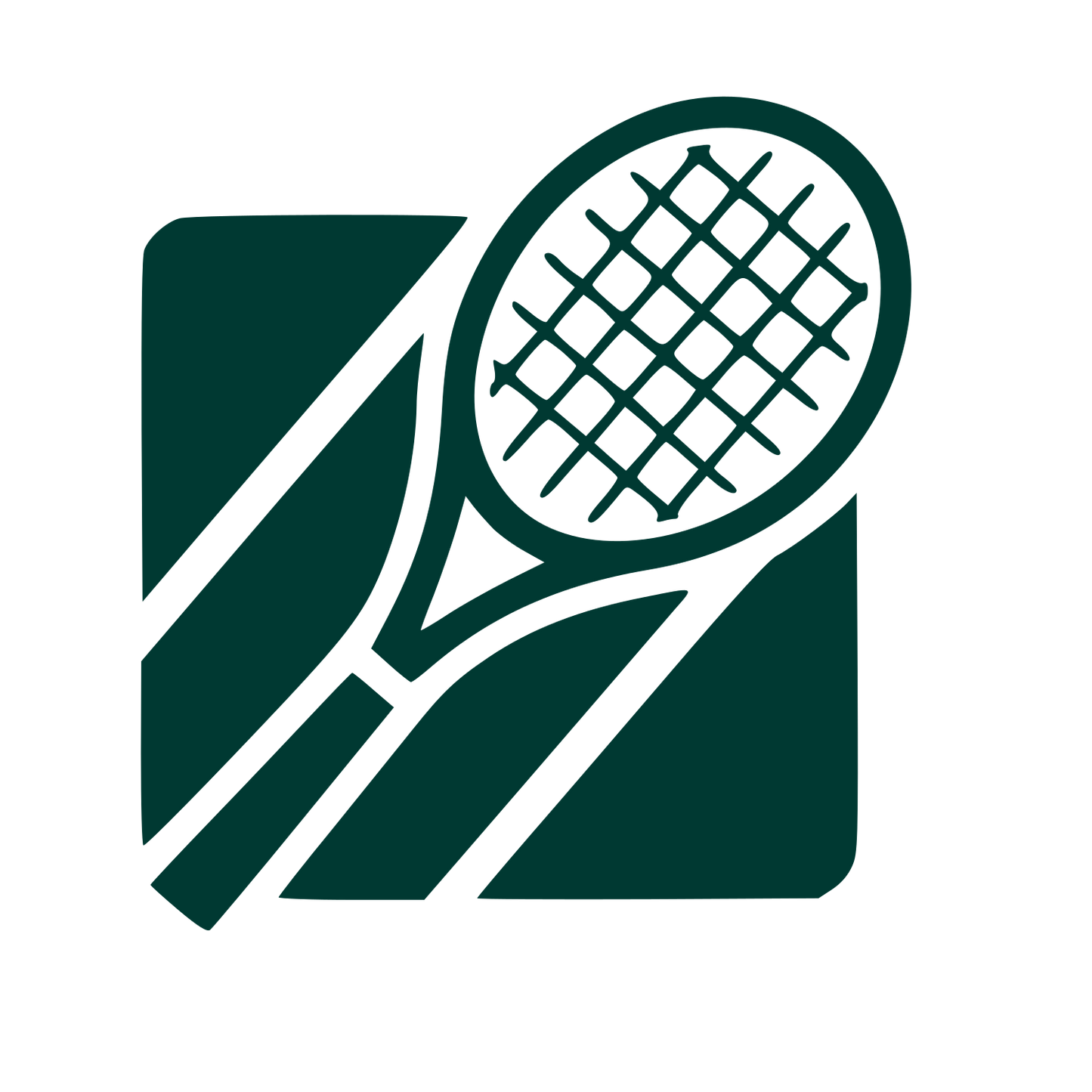 Tennis Racket Court Logo #003932