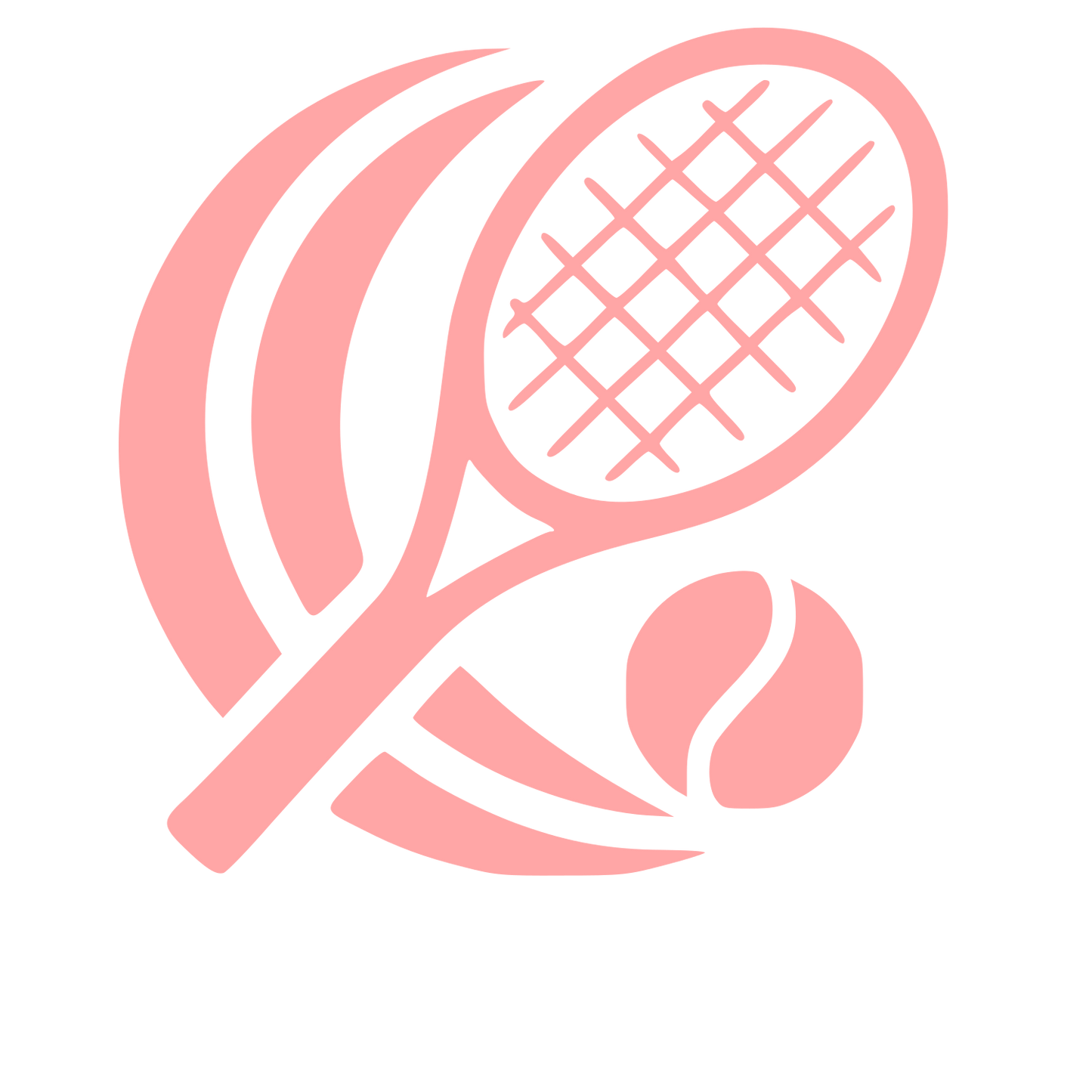Tennis Racket Ball Logo #ffa6a6