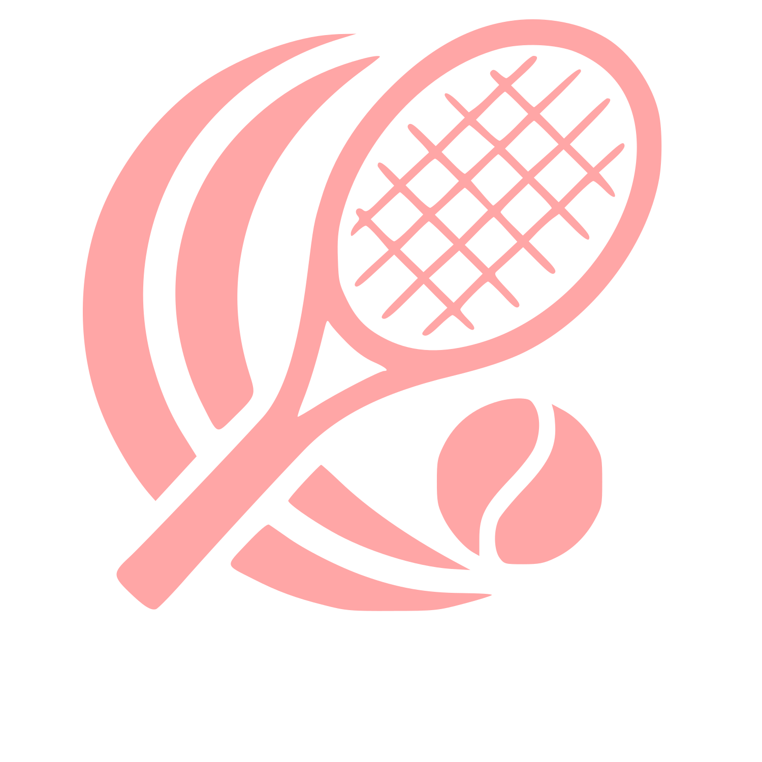Tennis Racket Ball Logo #ffa6a6