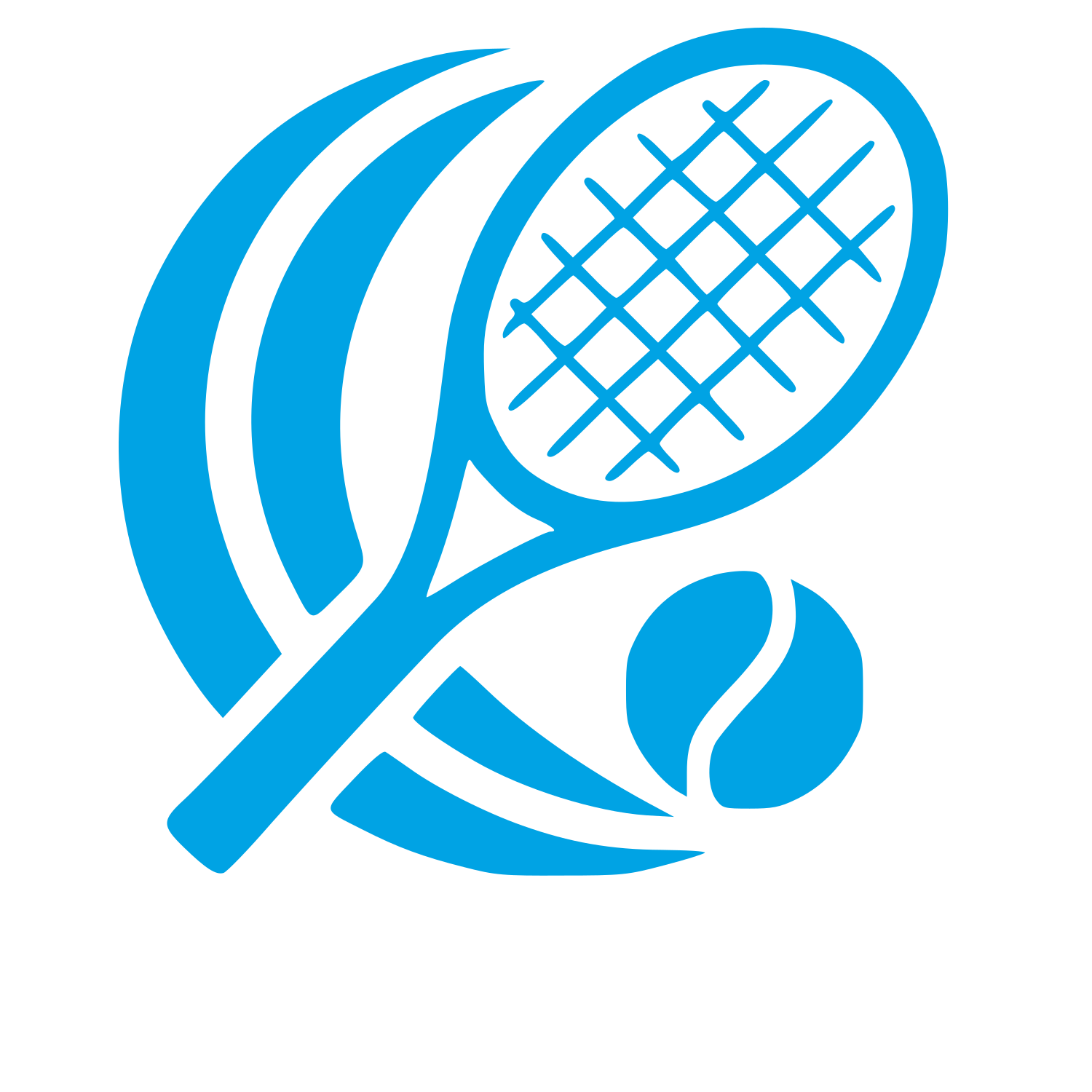 Tennis Racket Ball Logo #00a3e4