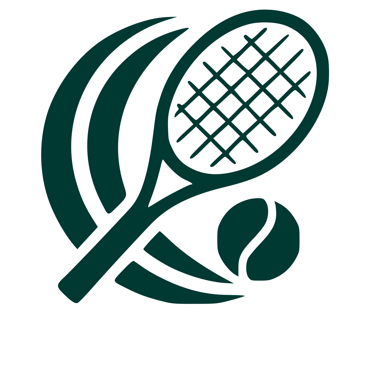 Tennis Racket Ball Logo #003932