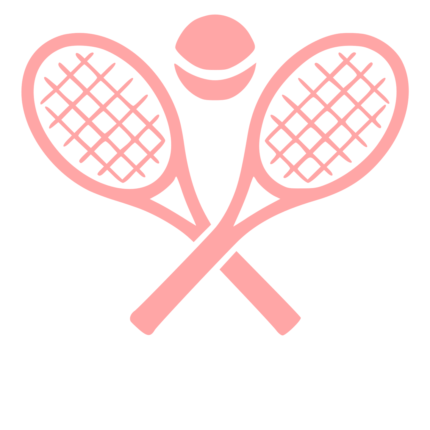 Crossed Tennis Rackets Logo #ffa6a6