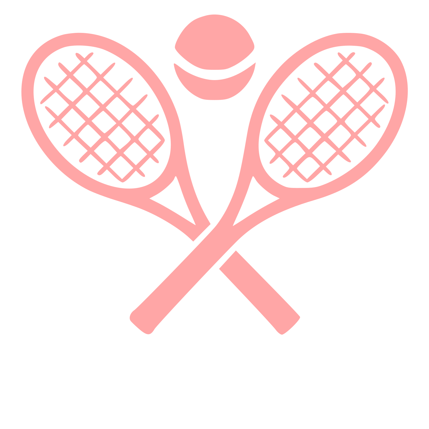 Crossed Tennis Rackets Logo #ffa6a6