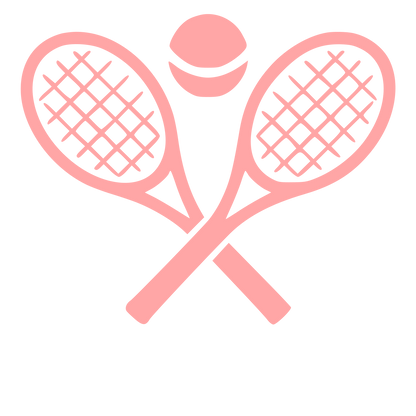 Crossed Tennis Rackets Logo #ffa6a6