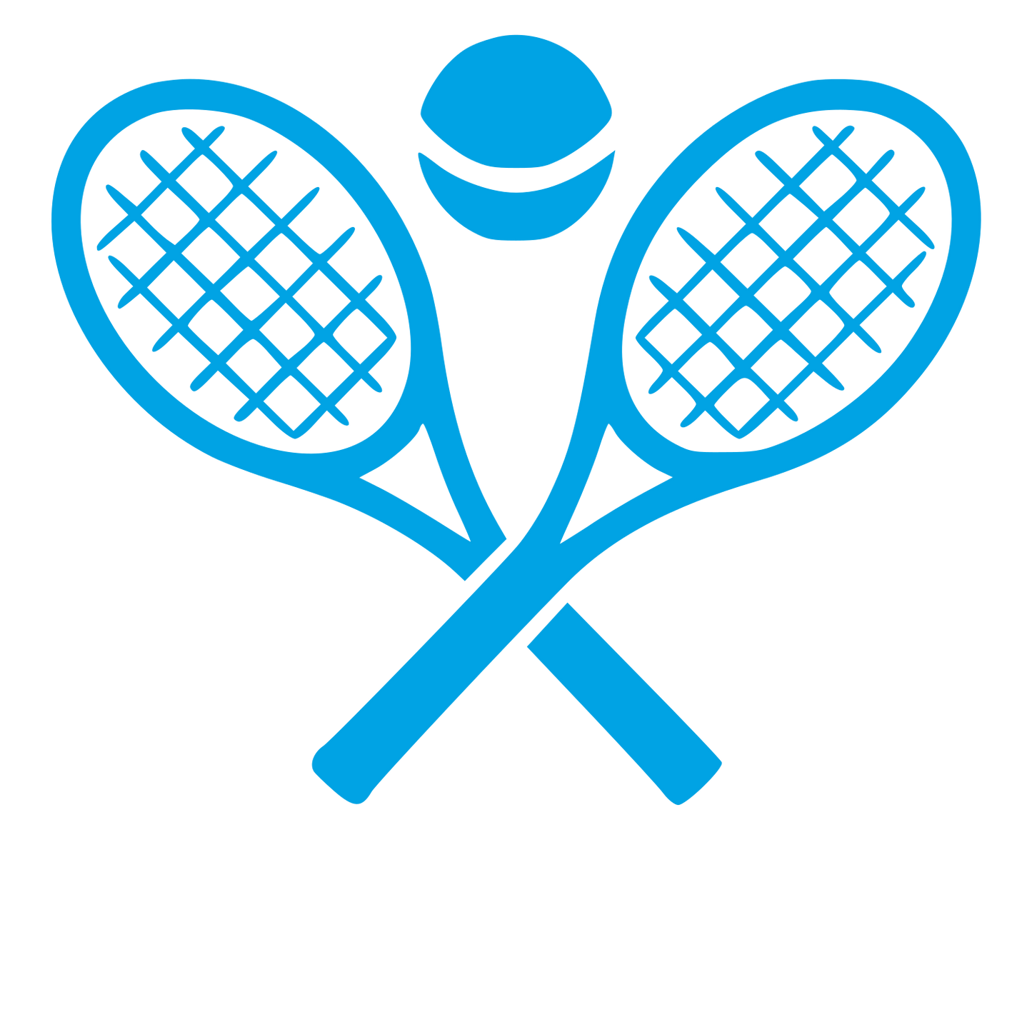 Crossed Tennis Rackets Logo #00a3e4