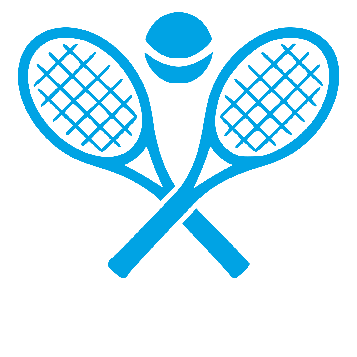 Crossed Tennis Rackets Logo #00a3e4