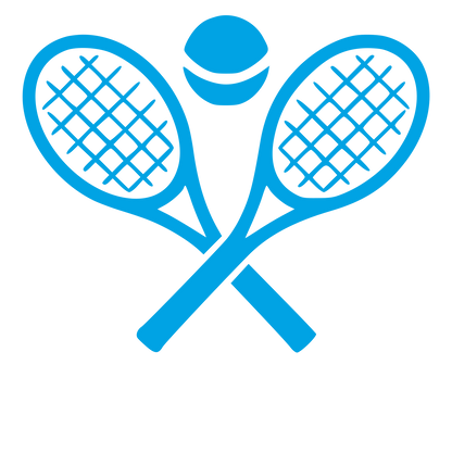 Crossed Tennis Rackets Logo #00a3e4
