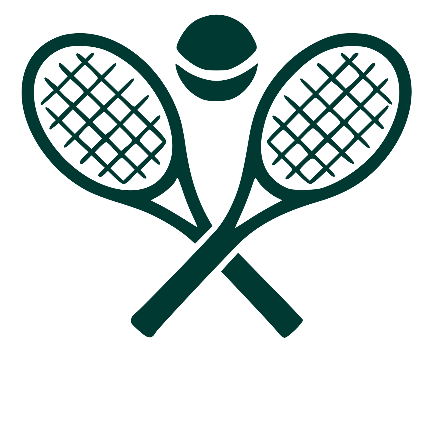 Crossed Tennis Rackets Logo #003932
