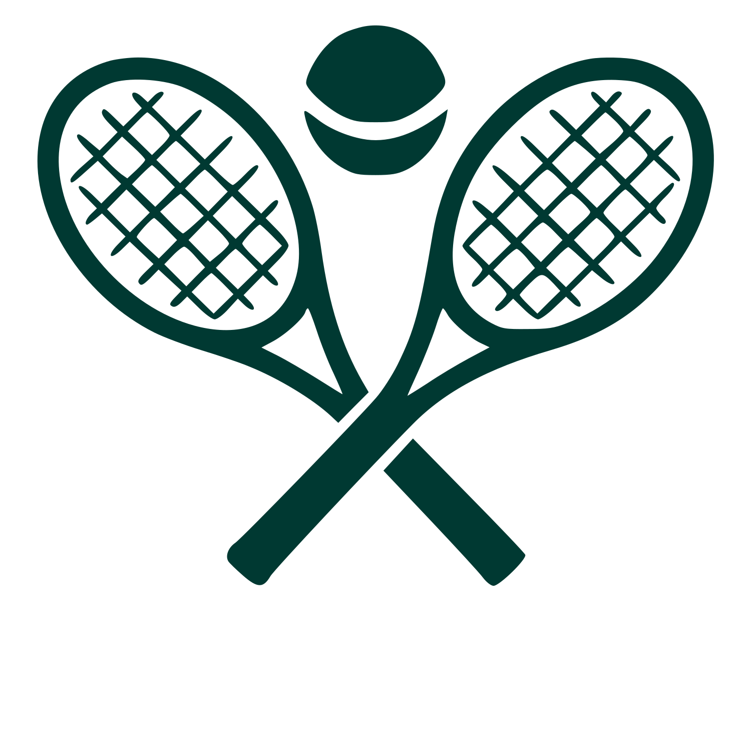Crossed Tennis Rackets Logo #003932