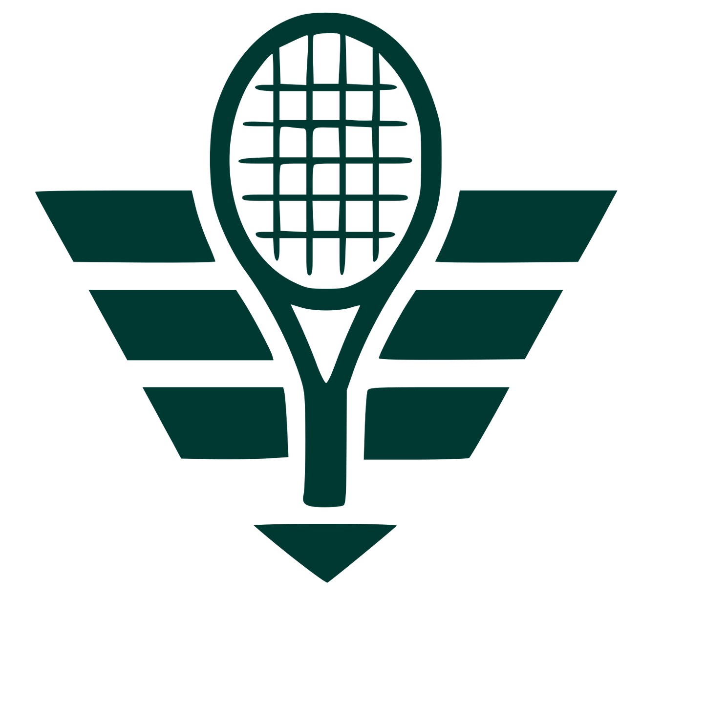 Tennis Racket Wings Logo #003932