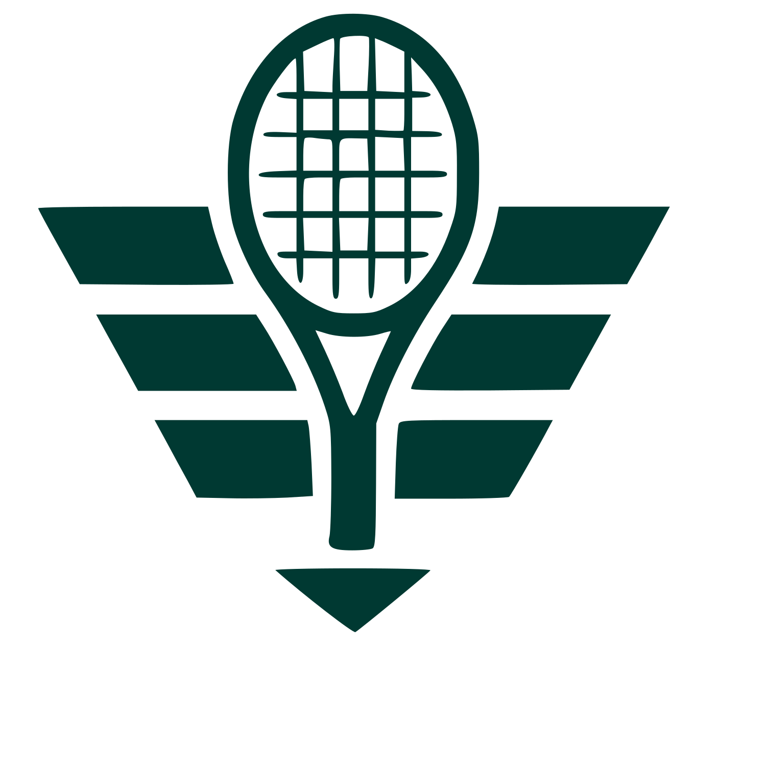 Tennis Racket Wings Logo #003932