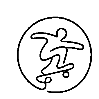 Monoline Skateboarder Circle Logo