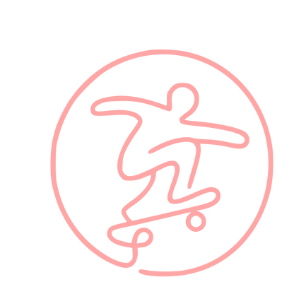 Monoline Skateboarder Circle Logo #ffa6a6