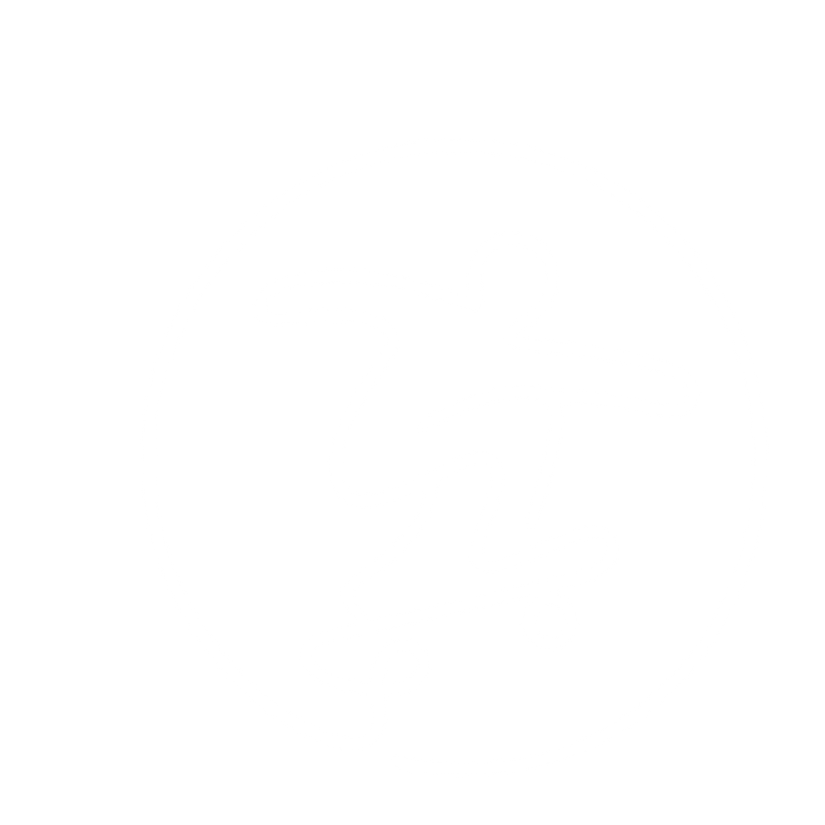 Monoline Skateboarder Circle Logo #ffffff