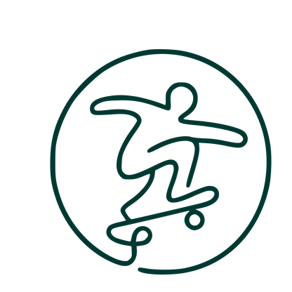 Monoline Skateboarder Circle Logo #003932