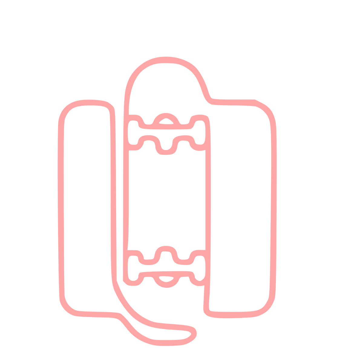 Monoline Skateboard Deck Logo #ffa6a6