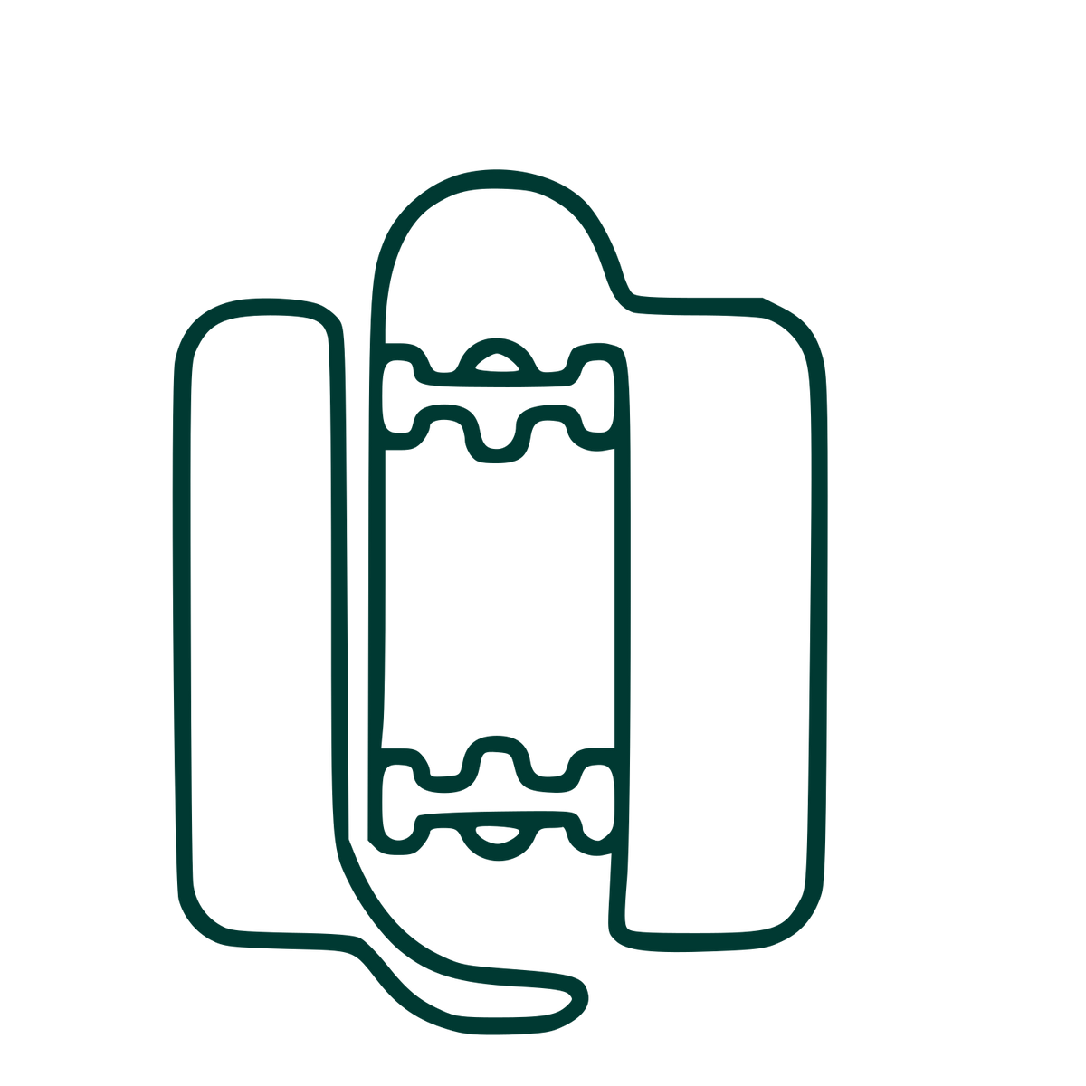 Monoline Skateboard Deck Logo #003932