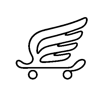 Winged Skateboard Monoline Logo