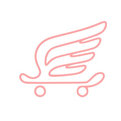 Winged Skateboard Monoline Logo #ffa6a6