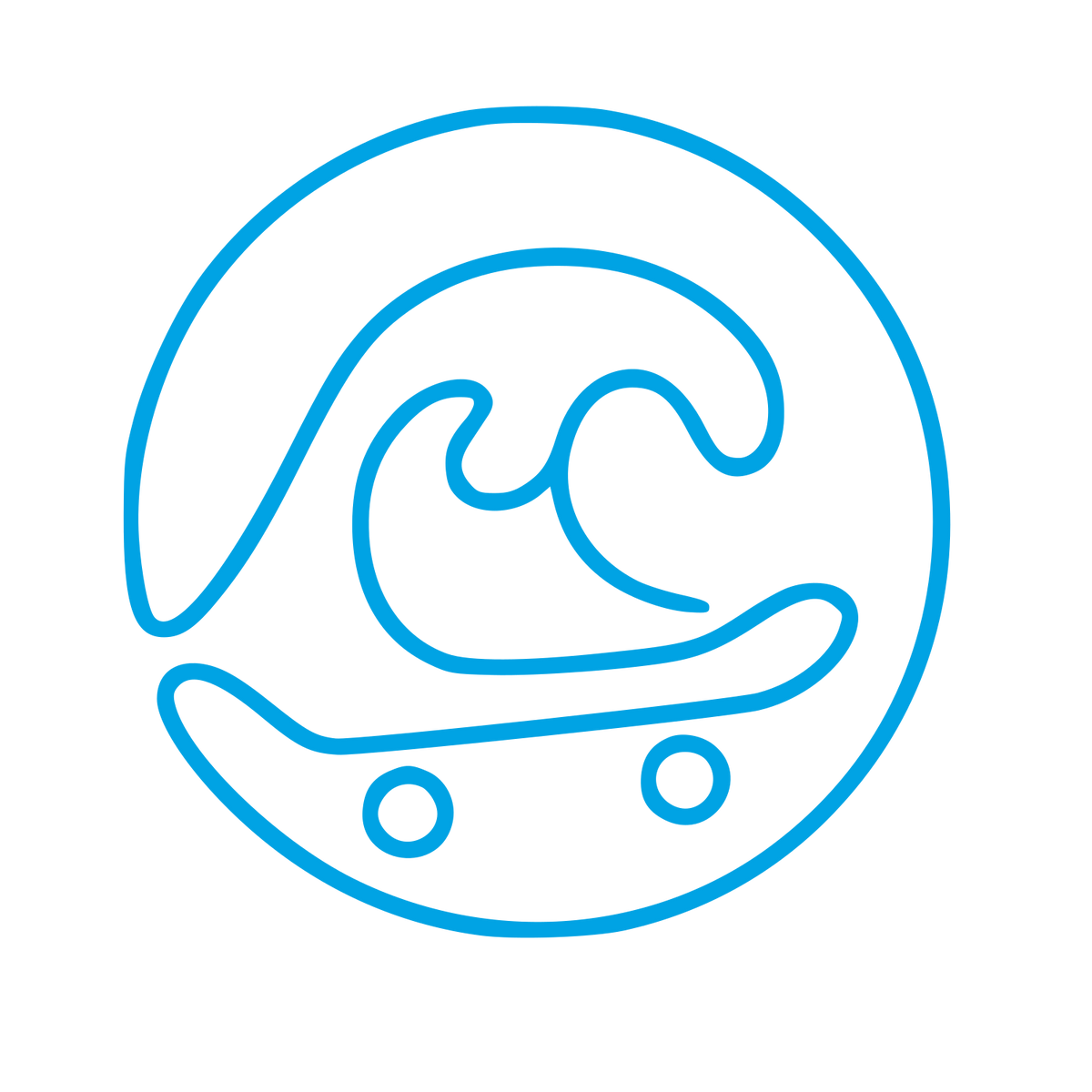 Monoline Wave Skateboard Logo #00a3e4