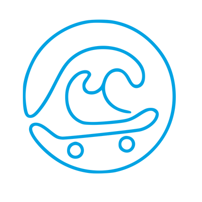 Monoline Wave Skateboard Logo #00a3e4