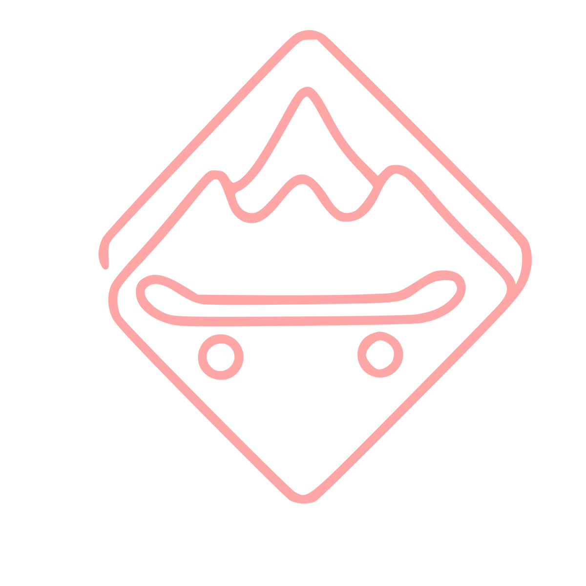 Mountain Skateboard Diamond Logo #ffa6a6