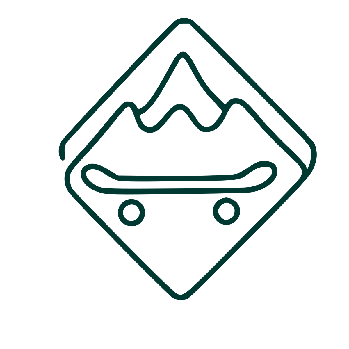 Mountain Skateboard Diamond Logo #003932