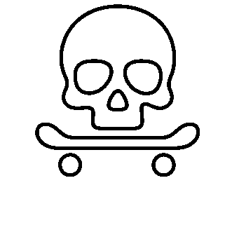 Skull Skateboard Monoline Logo