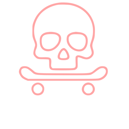 Skull Skateboard Monoline Logo #ffa6a6