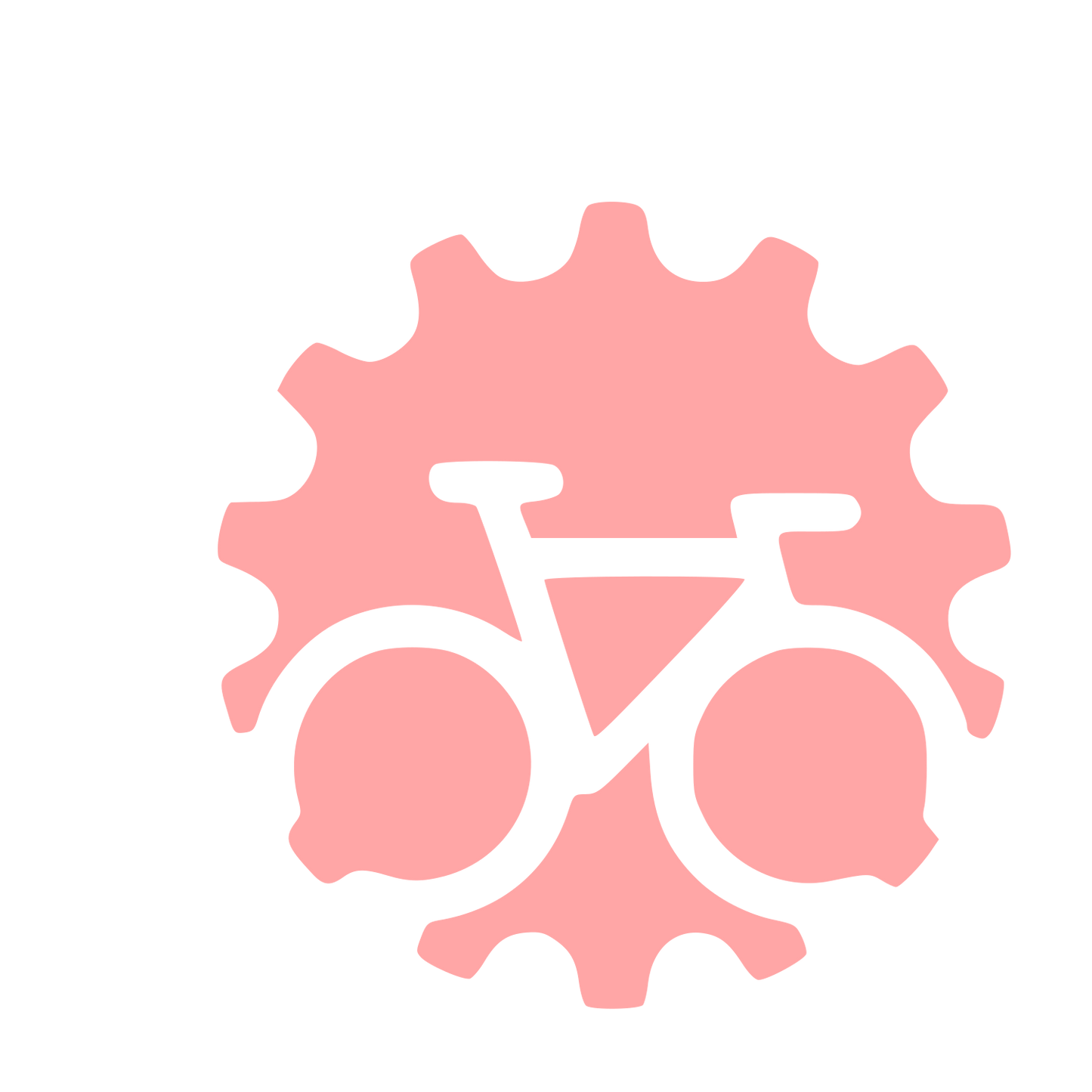 Bicycle Gear Cog Logo #ffa6a6