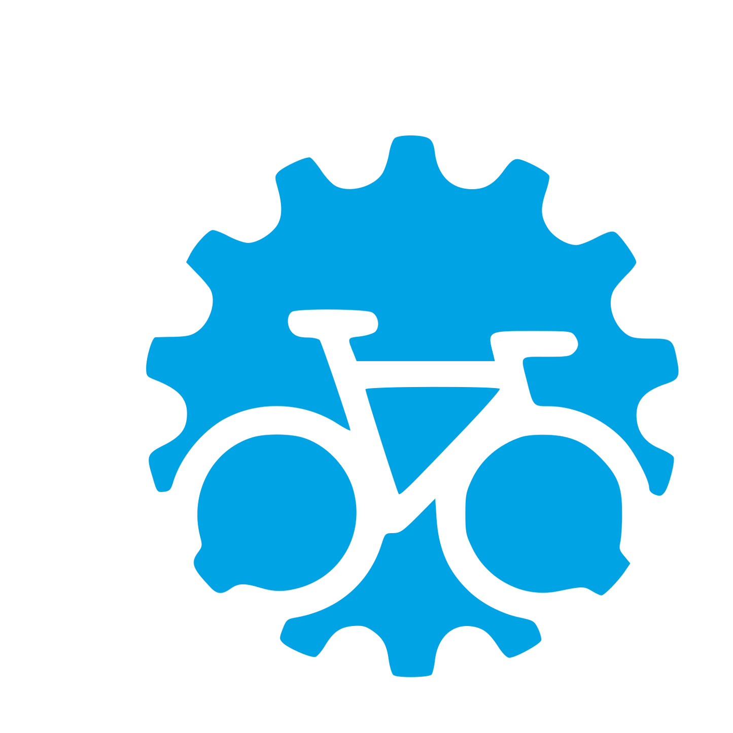 Bicycle Gear Cog Logo #00a3e4