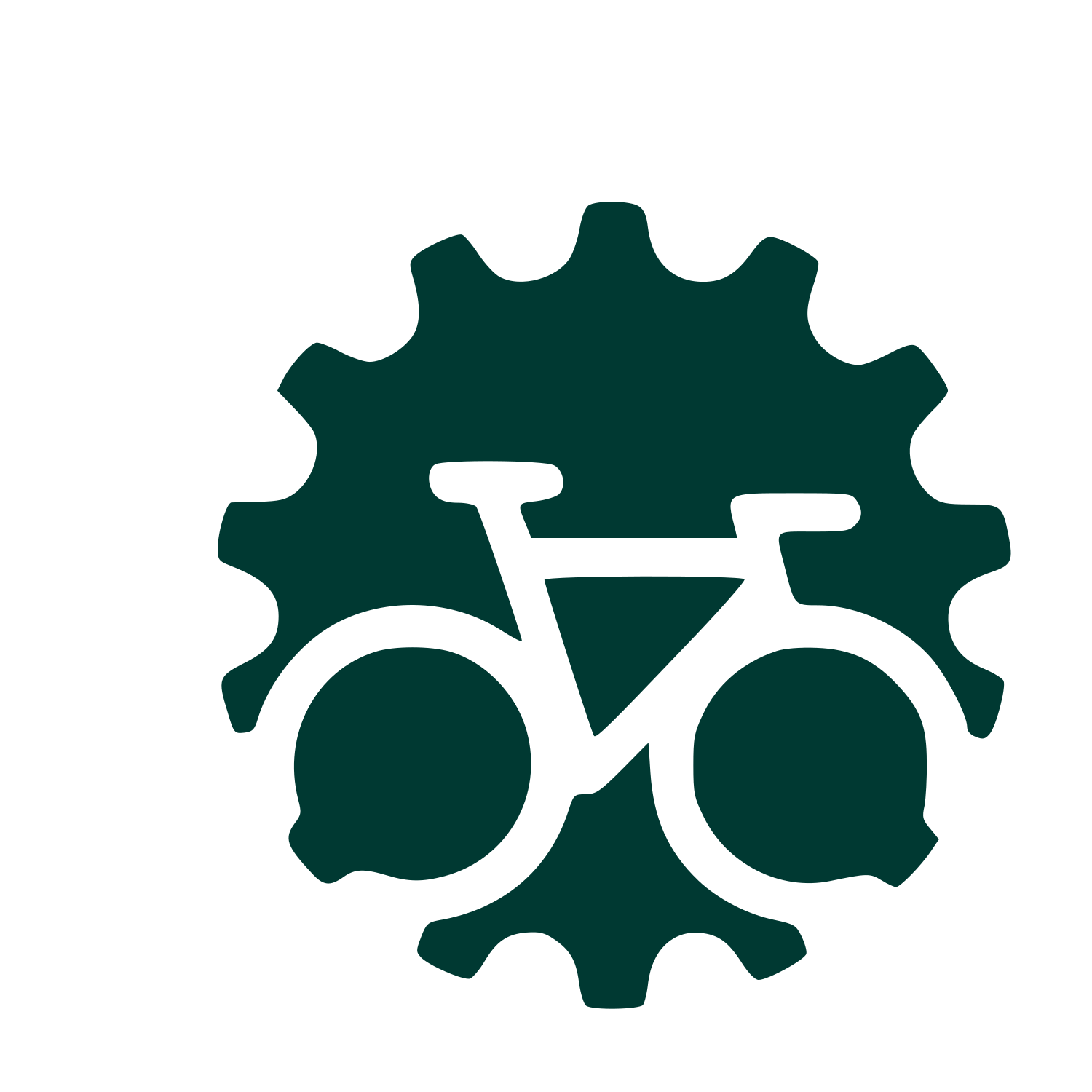 Bicycle Gear Cog Logo #003932