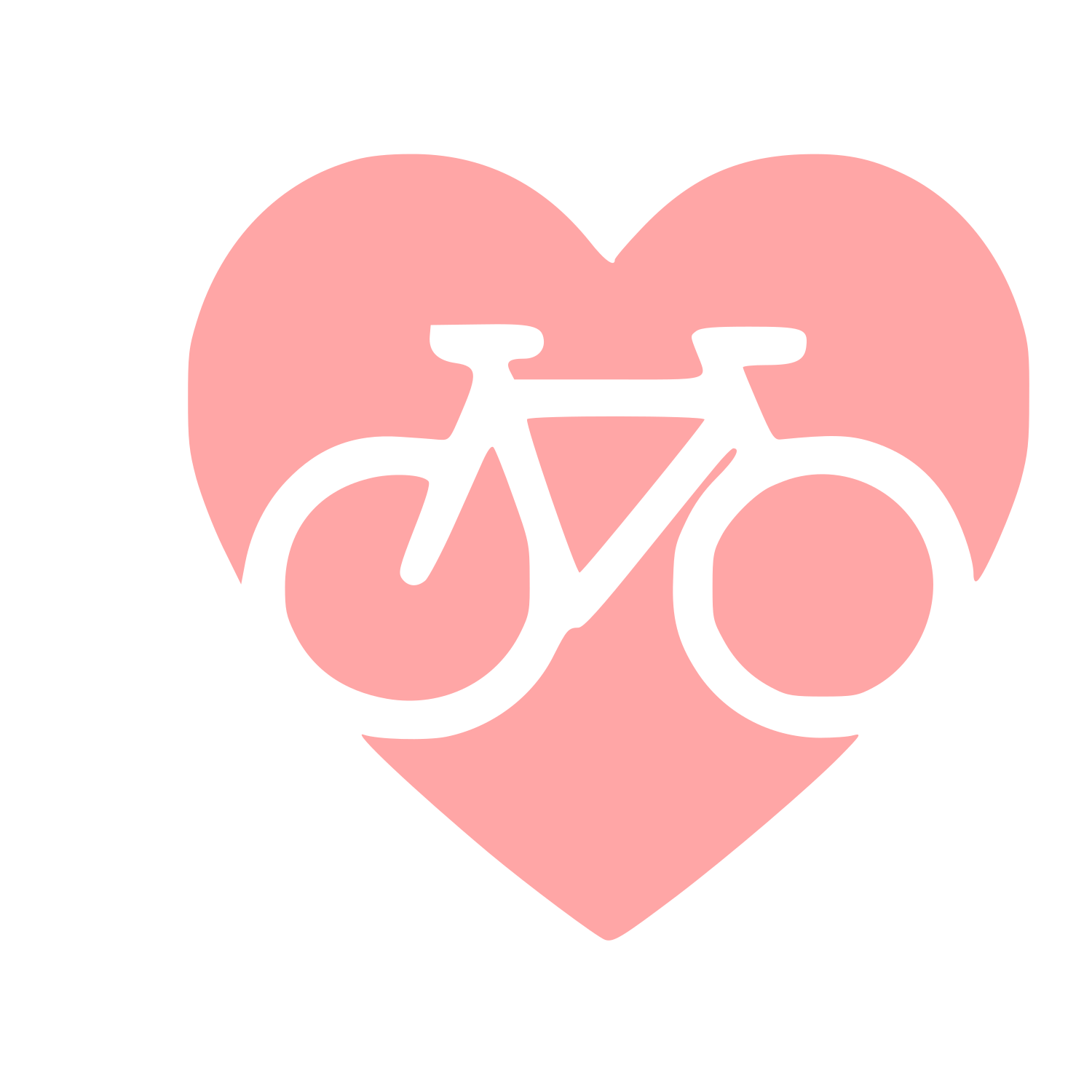 Bicycle Heart Logo #ffa6a6