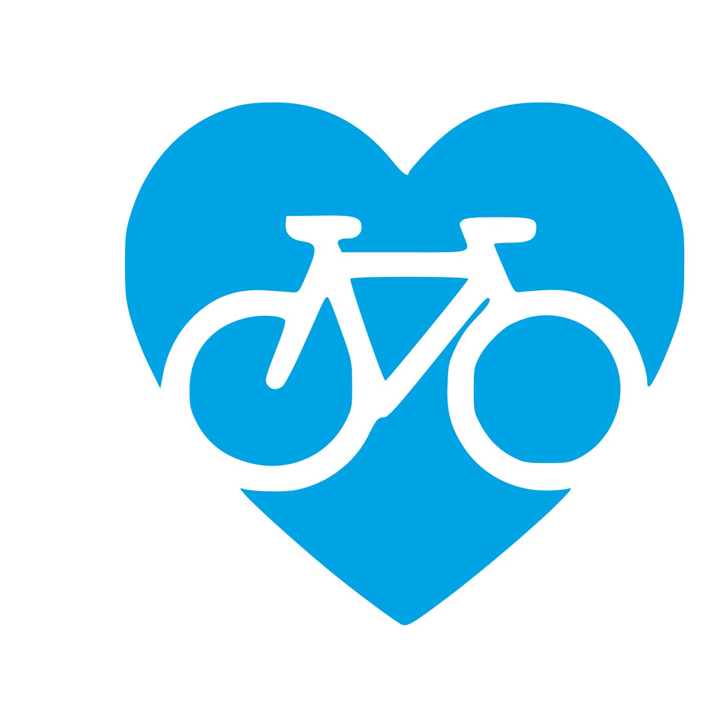 Bicycle Heart Logo #00a3e4
