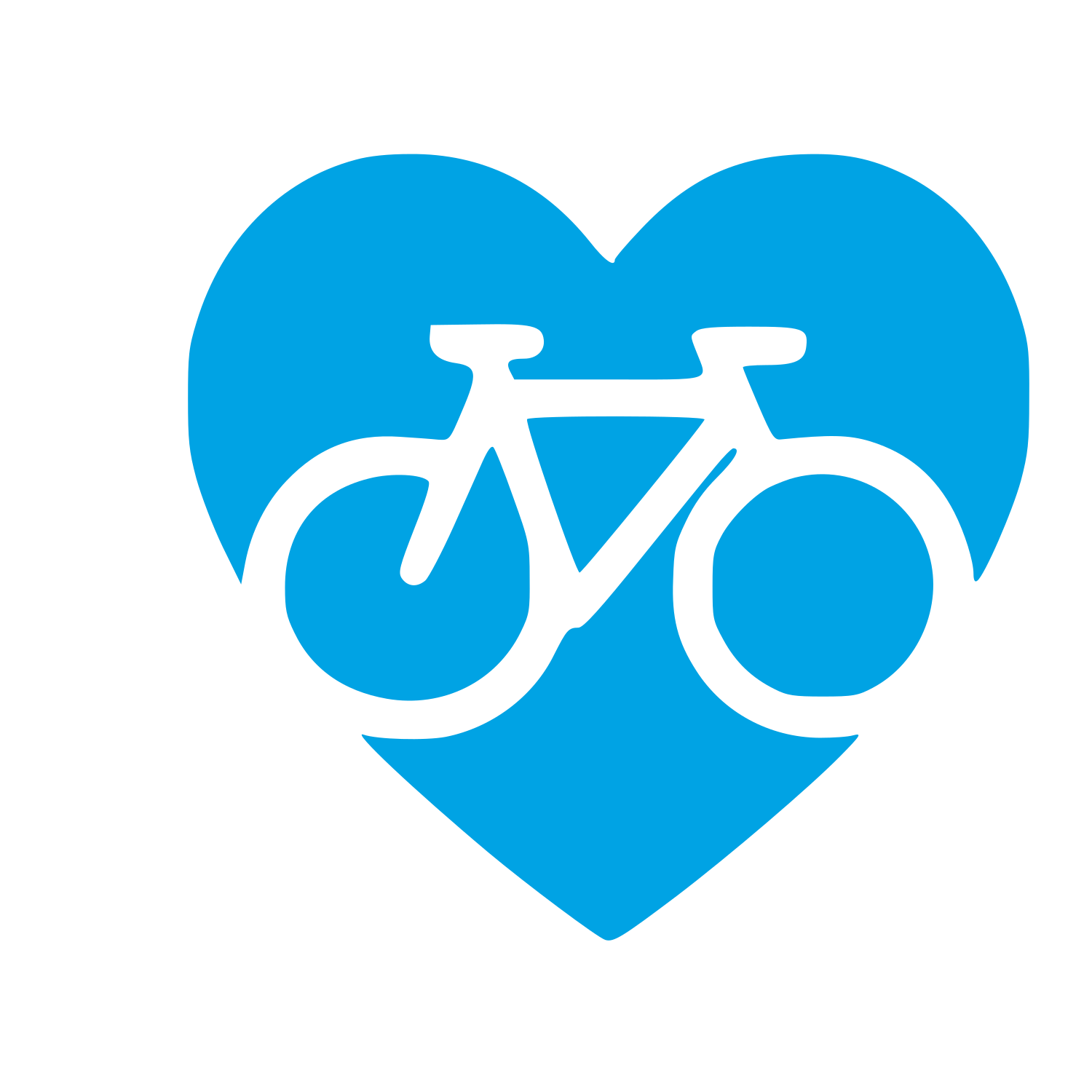 Bicycle Heart Logo #00a3e4