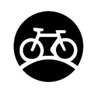 Bicycle Circle Negative Space Logo